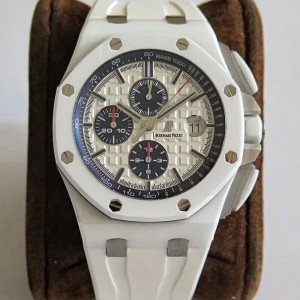Best 1:1 Mirror Replica Audemars Piguet Royal Oak Offshore White Ceramic Case Genuine Swiss Made SAPO037