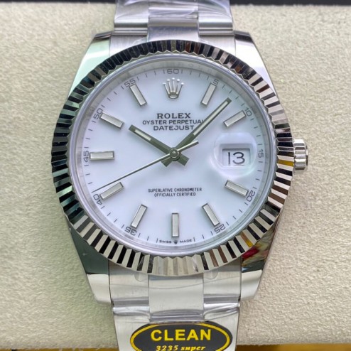 Rolex Datejust 41mm Stainless Steel M126334-0010/0009 WXO White Oyster/ Jubilee Bracelet SRDJ003 