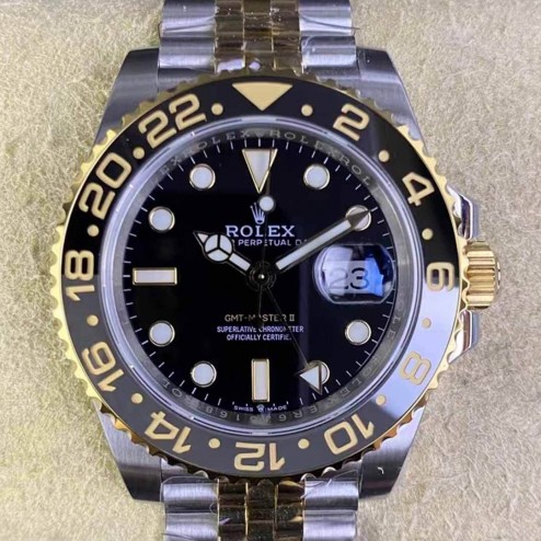 Rolex GMT-Master II Yellow Gold & Steel Men's Watch 126713GRNR-0001 SRGM001