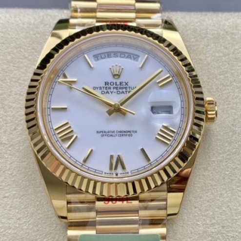 Rolex Day-Date 40 White Dial Gold Men's Watch 228238-0042 SRDD132