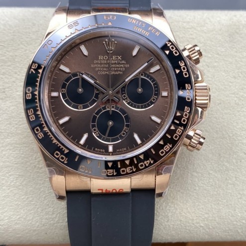 New 1:1 Mirror Clone Rolex Everose Rubber Daytona 126515ln-0010 ChocolateSRDT006