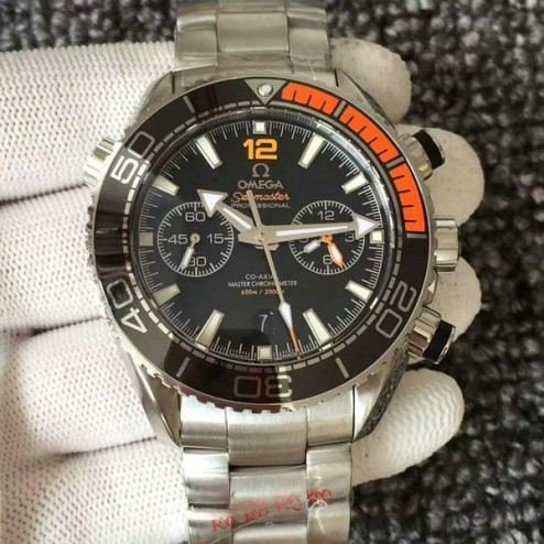 Top Replica Swiss Made Omega Seamaster Planet Ocean Master Chronometer 45.5mm Black Dial OS123