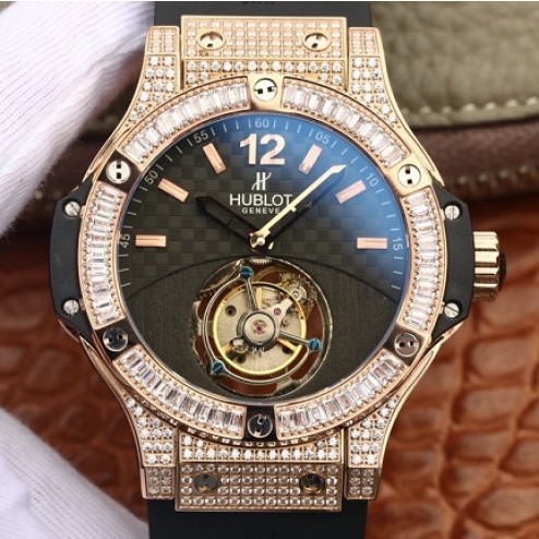 44MM Swiss Made Hand-winding New Version Hublot BIG BANG Tourbillon Best Clone Watch SHB0002