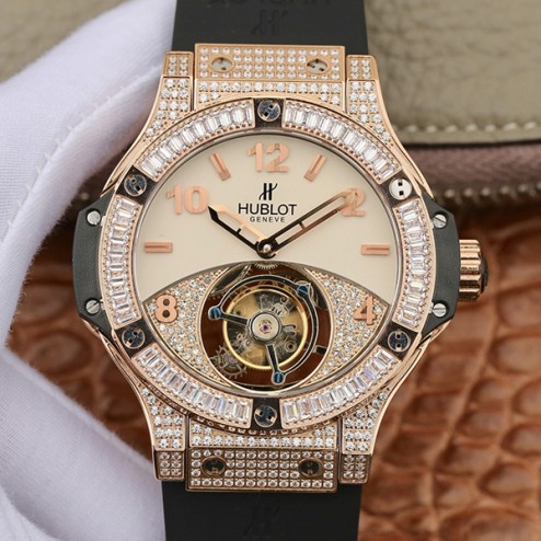 44MM Swiss Made Hand-winding New Version Hublot BIG BANG Tourbillon Best Clone Watch SHB0008