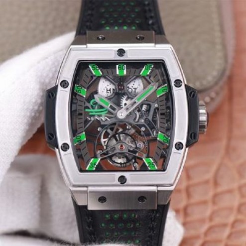 48MM Swiss Made Hand-winding New Titanium Skeleton Hublot MASTERPIECE Tourbillon Best Clone Watch SHB0062