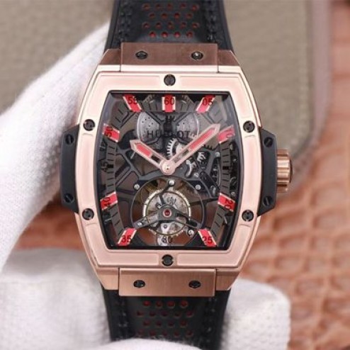48MM Swiss Made Hand-winding New Titanium Skeleton Hublot MASTERPIECE Tourbillon Best Clone Watch SHB0064