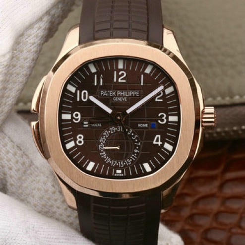 Swiss Made 1:1 Mirror Replica Patek Philippe Aquanaut Travel Time 5164R-001 Rose Gold SPP031