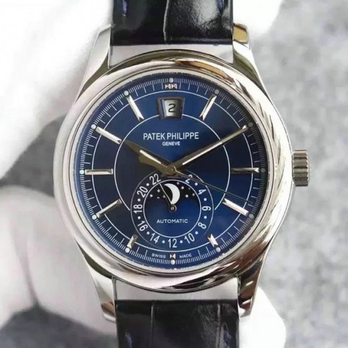 1:1 Mirror Replica Patek Philippe Complications Moon Phase Blue Dial Swiss Made Watch SPP054