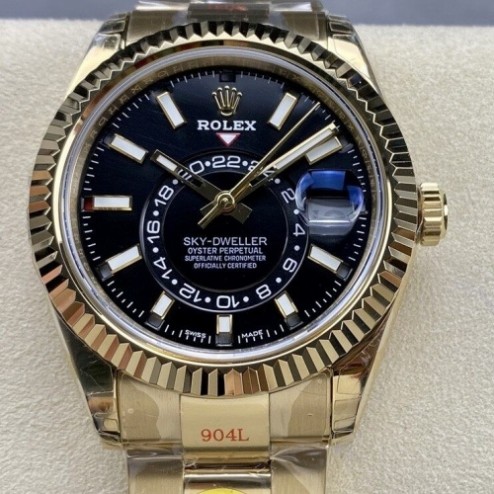 Rolex Sky-Dweller 326938 Yellow Gold Black Dial RSK3005