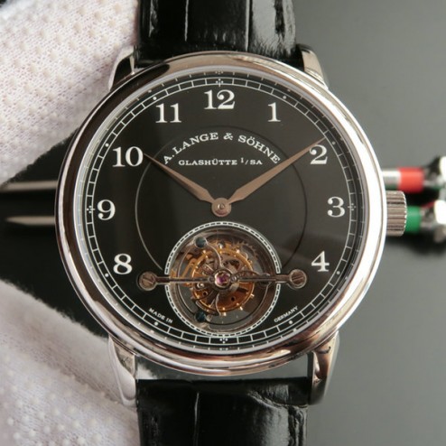 Top End Swiss 1:1 Mirror Replica A Lange & Sohne 1815 Tourbillon Watch Black Dial SAL012