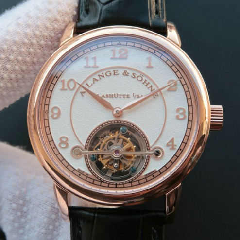 Top End Swiss 1:1 Mirror Replica A Lange & Sohne 1815 Tourbillon Rose Gold Watch White Sandblasted Dial SAL020