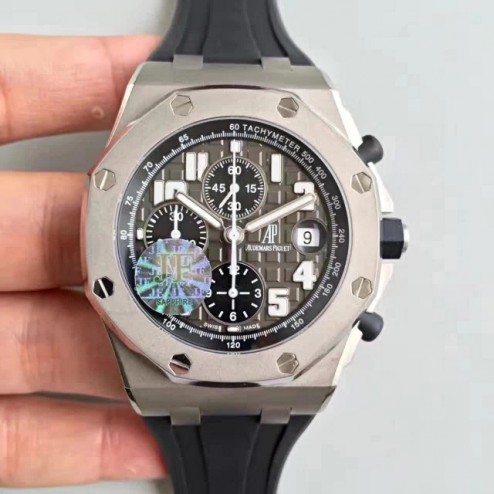Replica Audemars Piguet Royal Oak Offshore Safari Chronograph Watch White Dial 42mm SAPO012