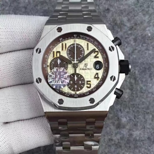 Best 1:1 Mirror Replica Audemars Piguet Royal Oak Offshore Milky Dial Genuine Swiss Made SAPO029
