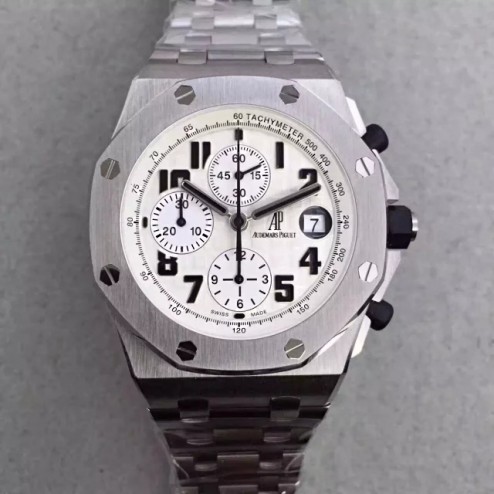 Best 1:1 Mirror Replica Audemars Piguet Royal Oak Offshore White Dial Genuine Swiss Made SAPO045