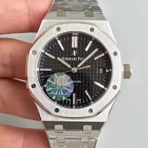 2015 New Style Replica Audemars Piguet Royal Oak Black Dial 41mm with Genuine Swiss Movement SAPR106