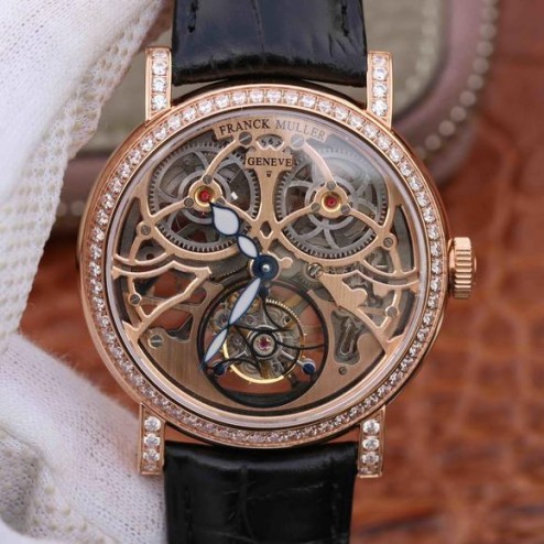 Best 1:1 Mirror Replica Franck Muller GIGA Watch Rose Gold Skeleton Dial Swiss Made SFR005