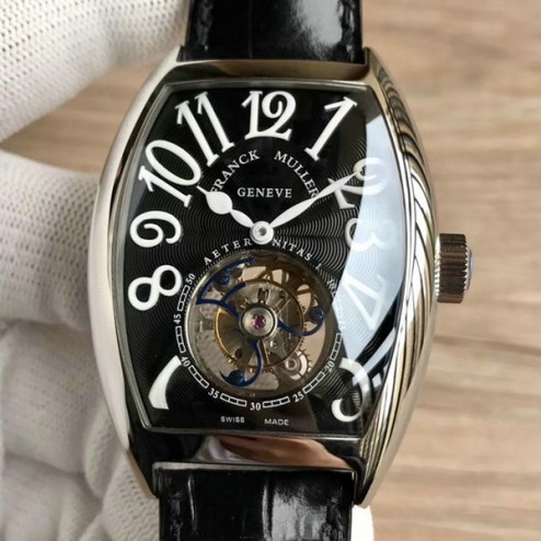 Top 1:1 Mirror Replica Franck Muller 8880 Watch Black Dial with Tourbillon Swiss Made SFR014