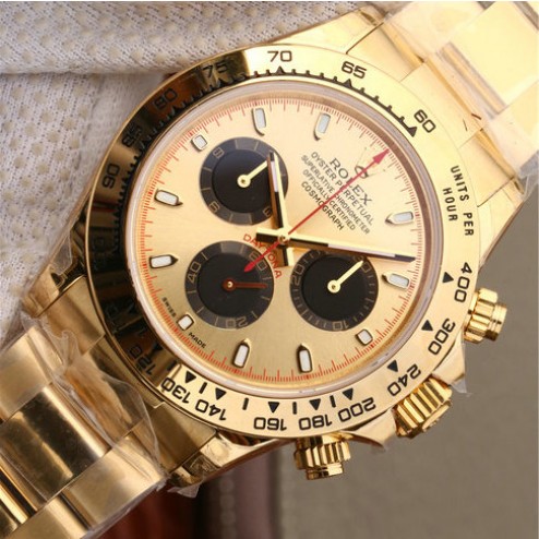 Swiss Replica Rolex Daytona 116508-0009 Yellow Gold Case and Dial 1:1 Mirror Quality SRDT017