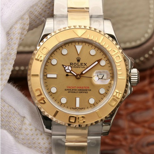 Swiss Made Replica Rolex Yacht-Master 168623 Yellow Gold Dial Two Tone Watch 1:1 Mirror SRY009
