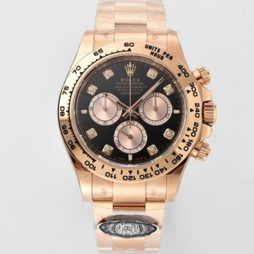 New 1:1 Mirror Replica Rolex Cosmograph Daytona Black Dial Diamonds Men's Watch 126505-0002 SRDT108