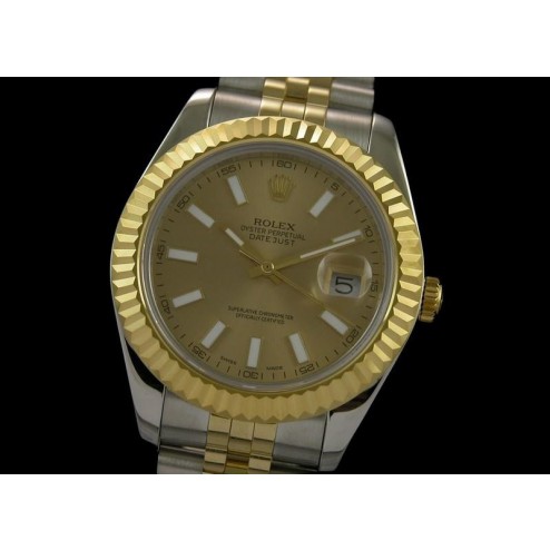 Replica Rolex Datejust II Men Watch Two Tone Case 18K Yellow Gold Dial Jubilee Bracelet SRDJ016 