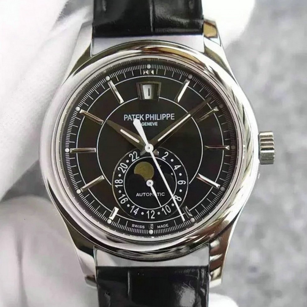 1:1 Mirror Replica Patek Philippe Complications Moon Phase Black Dial ...
