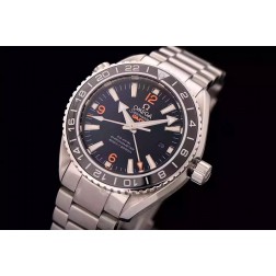 Replica Omega Seamaster Planet Ocean Co-Axial GMT Black Dial Ceramic Bezel 43.5mm OS101