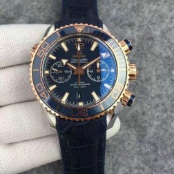 AAA Omega Seamaster Planet Ocean Master Chronometer Rose Gold Two-Tone Case 45.5mm Blue Dial OS125