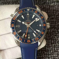 Exact Copy Omega Planet Ocean GMT GoodPlanet Blue Dial Ceramic Bezel with Orange Marker OS129