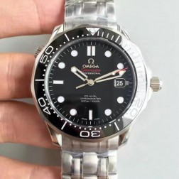 1:1 Exact Copy Omega Seamaster Watch Swiss Made Black Dial with White Markers Ceramic Bezel OS145