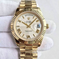 New Swiss Made Rolex Day-Date II 228239 18k Yellow Gold Case White Quadrant Dial 1:1 Mirror Quality SRDD122