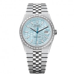 Super Clone Rolex Land-Dweller 40 mm platinum and diamonds  Reference 127386TBR SRLD005