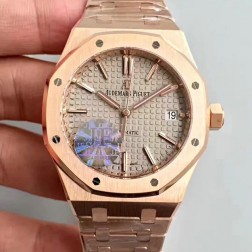 2015 New Style Replica Audemars Piguet Royal Oak White Dial 41mm with Genuine Swiss Movement SAPR110