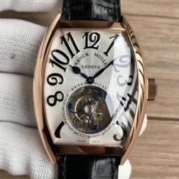 Top 1:1 Mirror Replica Franck Muller 8880 Rose Gold Watch White  Dial with Tourbillon Swiss Made SFR017