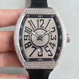 Best 1:1 Mirror Replica Franck Muller Vanguard Watch Diamonds Case Diamonds Dail SFR045