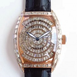 High End 1:1 Mirror Replica Franck Muller CURVEX Watch Diamonds Rose Gold Case Swiss Made SFR062