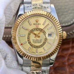 New Genuine Swiss Replica Rolex Sky-Dweller m326933-0001 18K Yellow Gold Two Tone 1:1 Mirror SRSK007