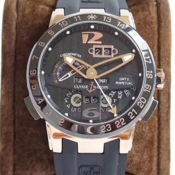 Swiss Made 1:1 Mirror Best Replica Ulysse Nardin El Toro/Black Toro Rose Gold Watch Black Dial SUN006